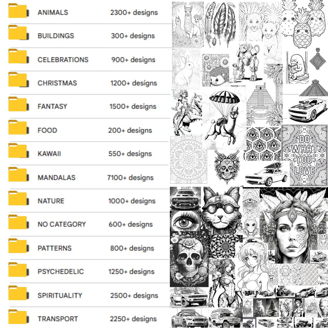 Ultimate Mega Pack of 33,333 Printable Coloring Pages - Instant PDF Download for All Ages