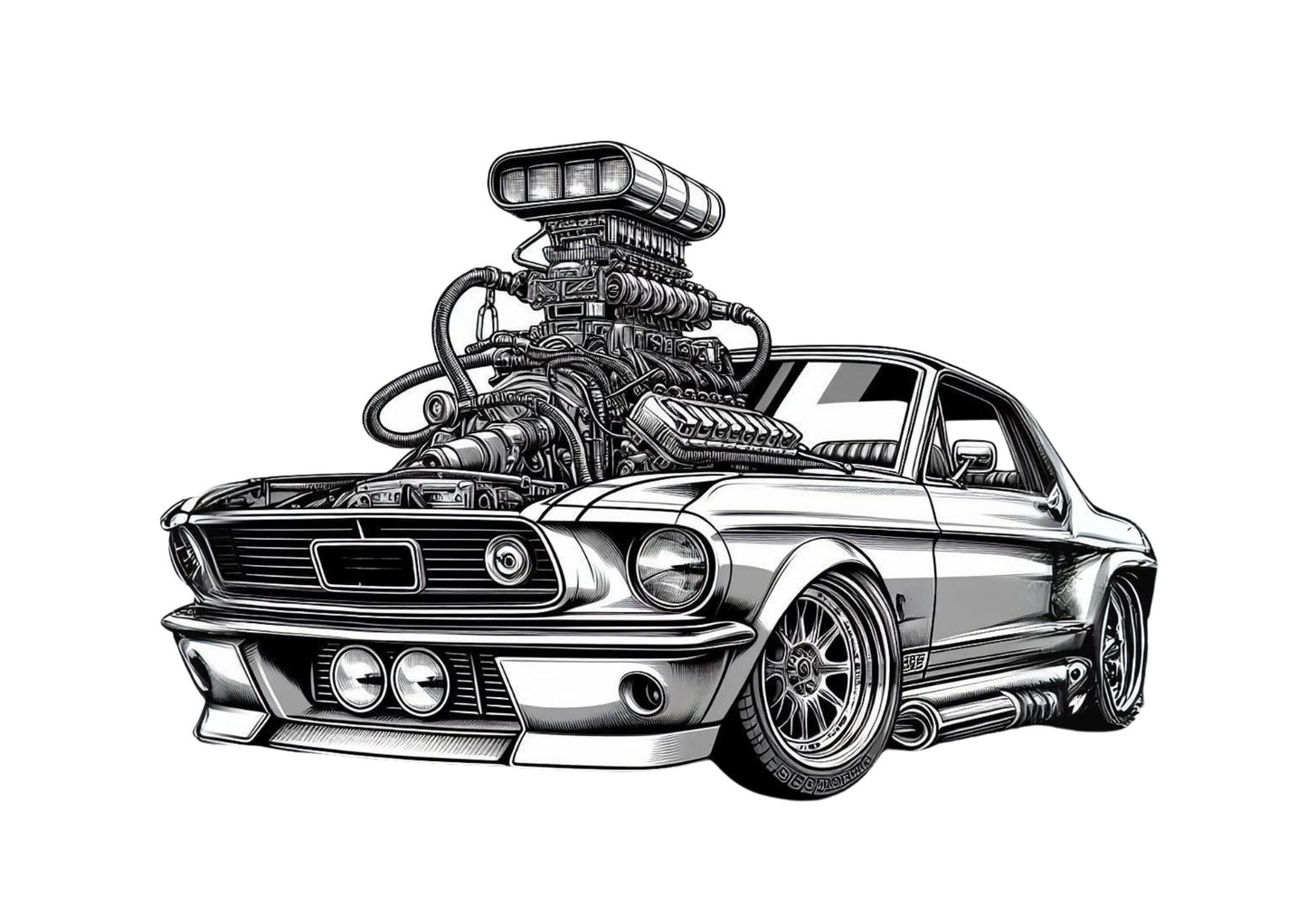 Classic Muscle Car Coloring Book Digital Download Printable PDF 30+ Designs