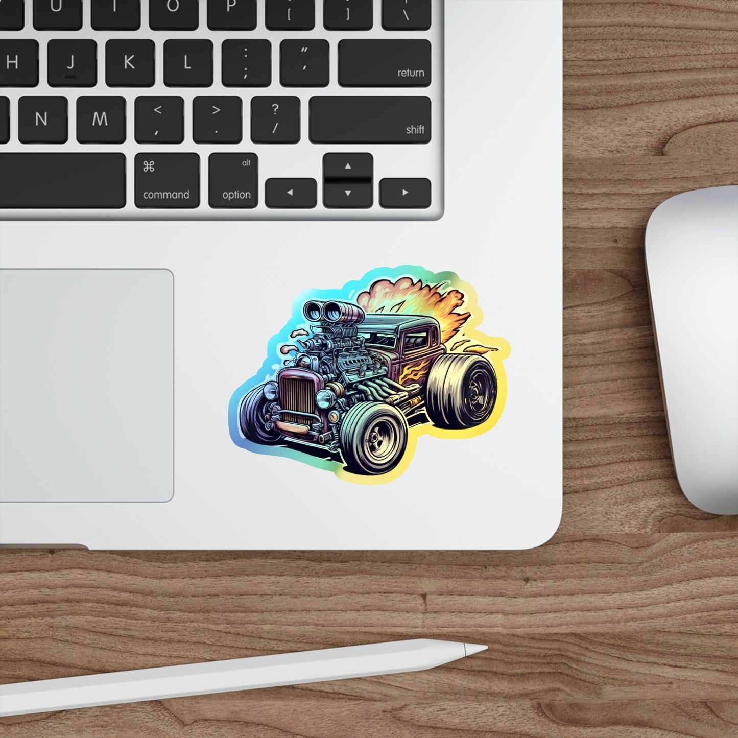 Hot Rod Holographic Die-cut Stickers For Hot Rod Fans, American Hot Rod