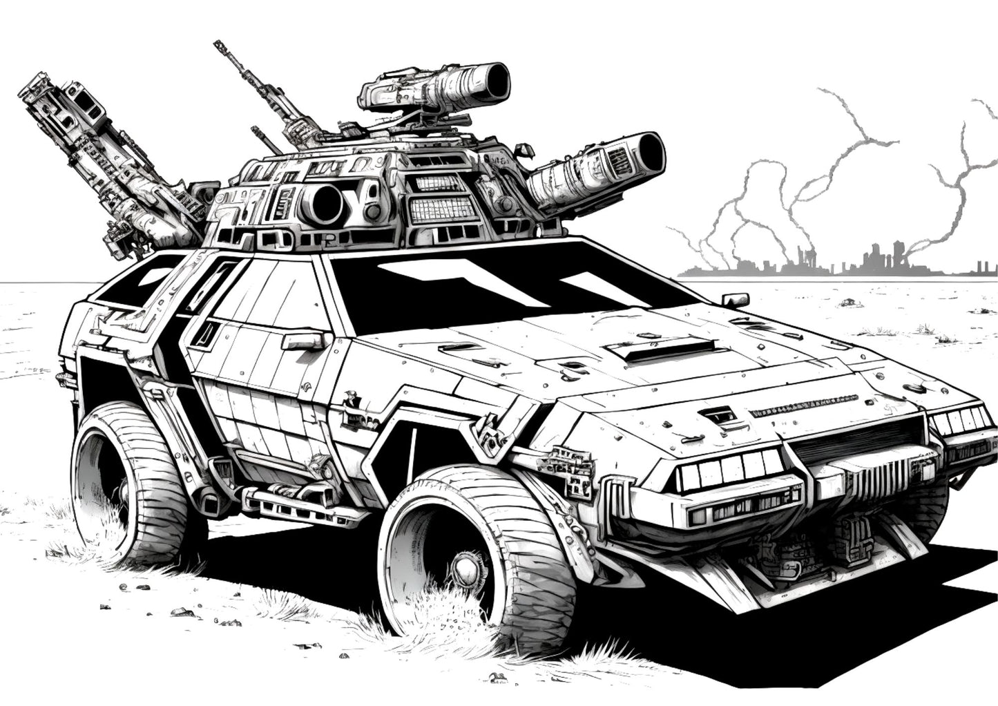 Mad Max inspired ARMAGEDDON Coloring Book PDF digital Printable 110+ pages