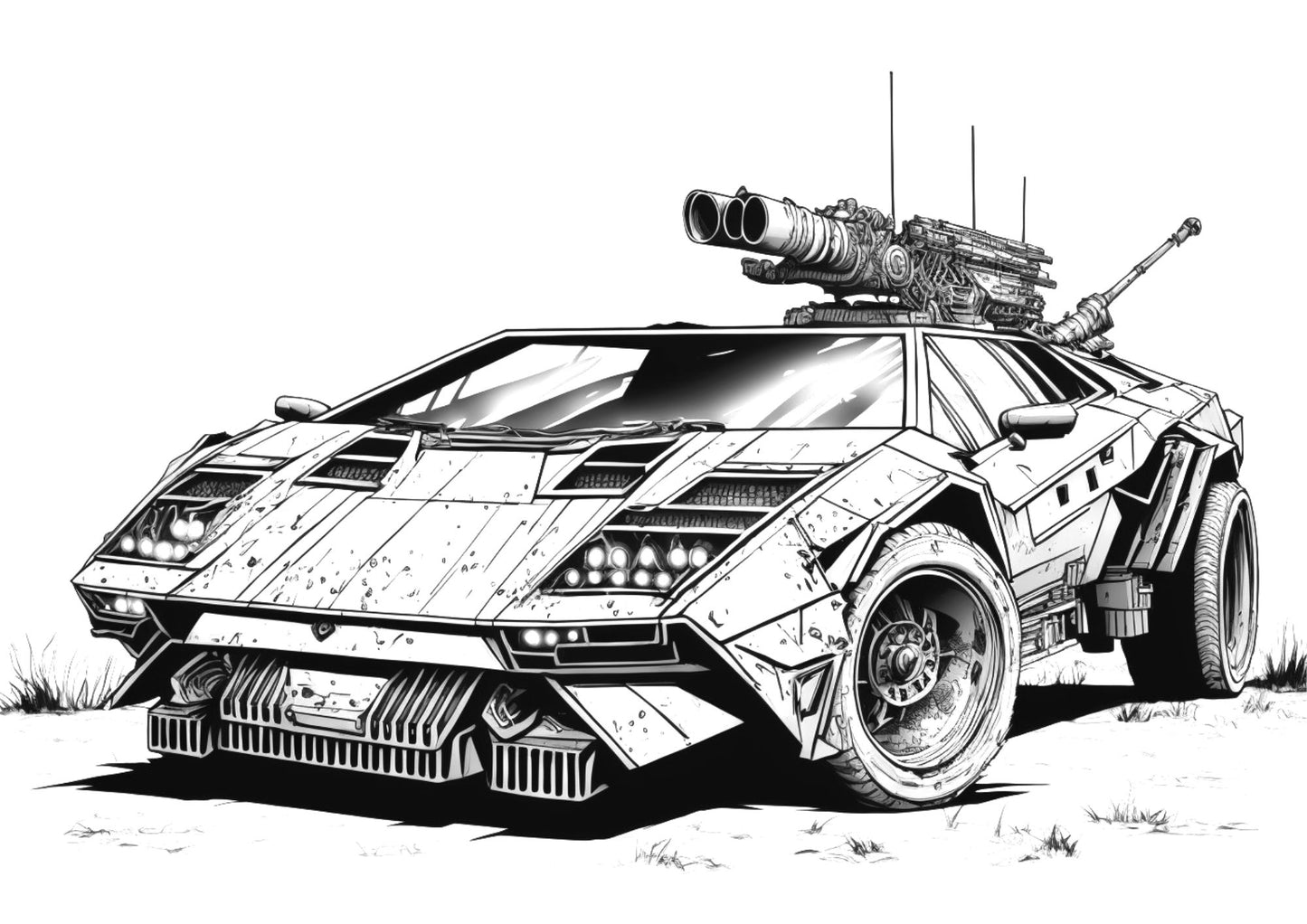 Mad Max inspired ARMAGEDDON Coloring Book PDF digital Printable 110+ pages