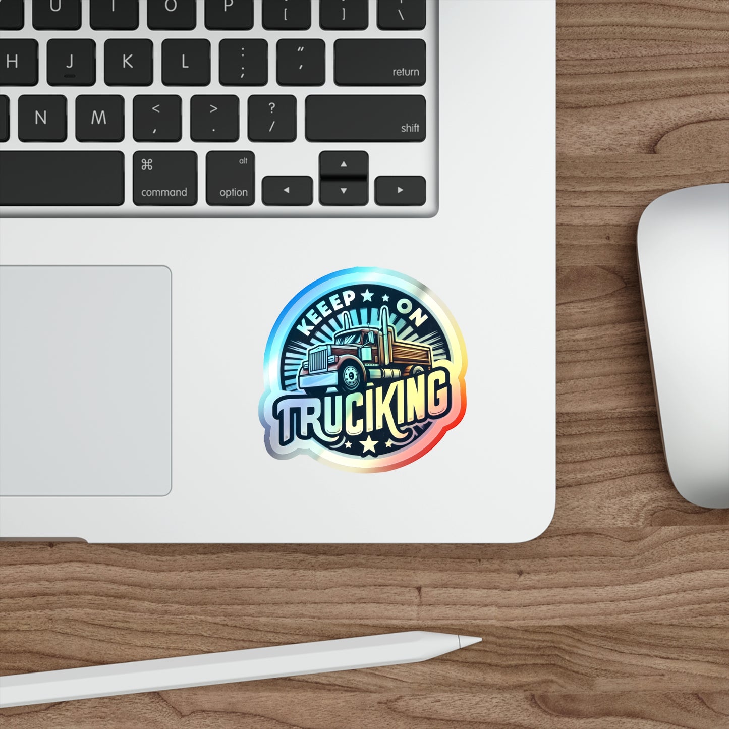 Keep on Trucking Holographic Die-cut Stickers Truckers Drivers Bumper Stickers for Car Fans