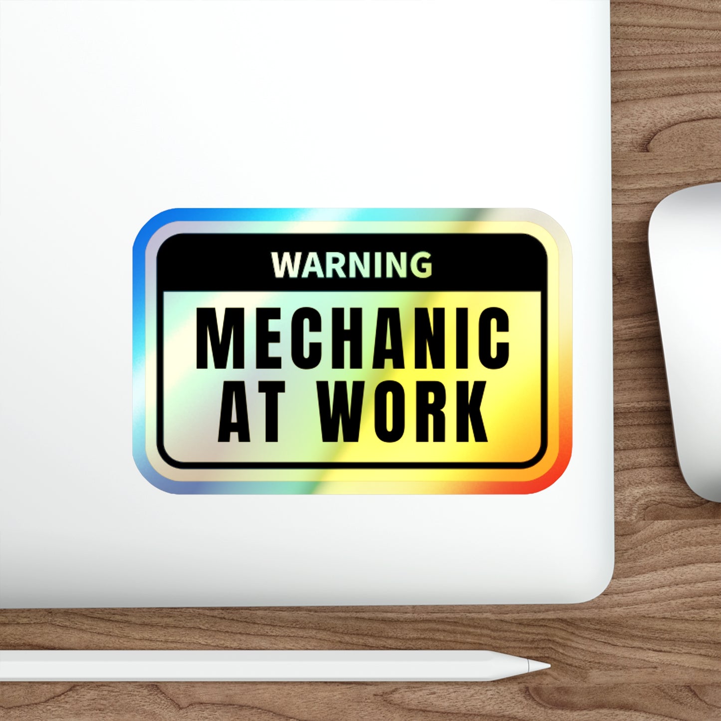 Mechanic at Work Holographic Die-cut Stickers for Mechanics and Car Fans