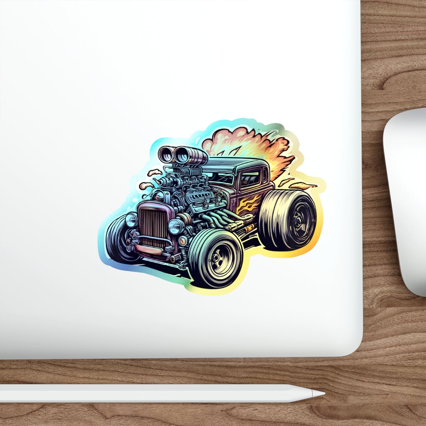 Hot Rod Holographic Die-cut Stickers For Hot Rod Fans, American Hot Rod