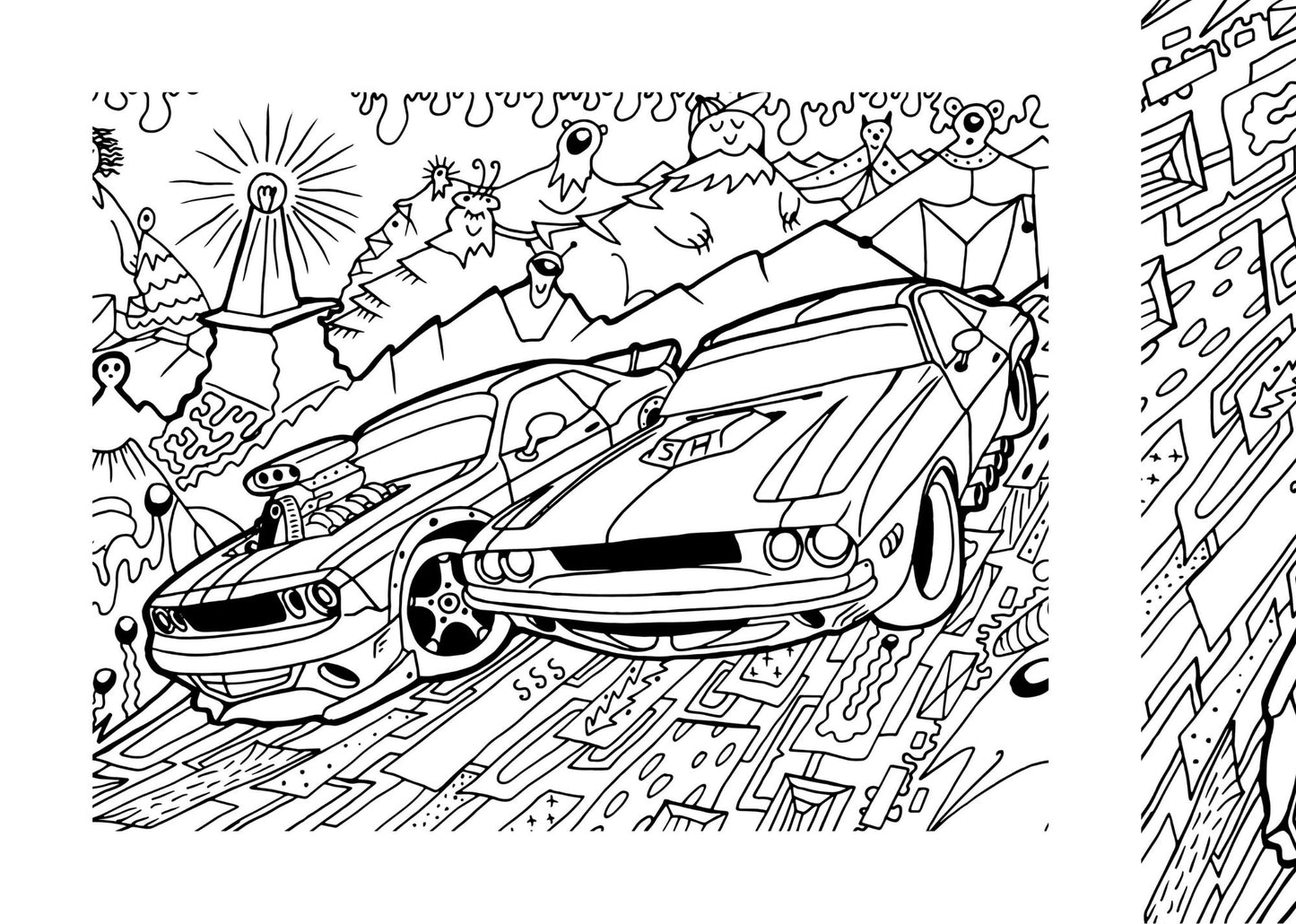 Muscle Car Coloring Book RPM SERIES Digital Download Printable PDF - Gleznukalns Creative