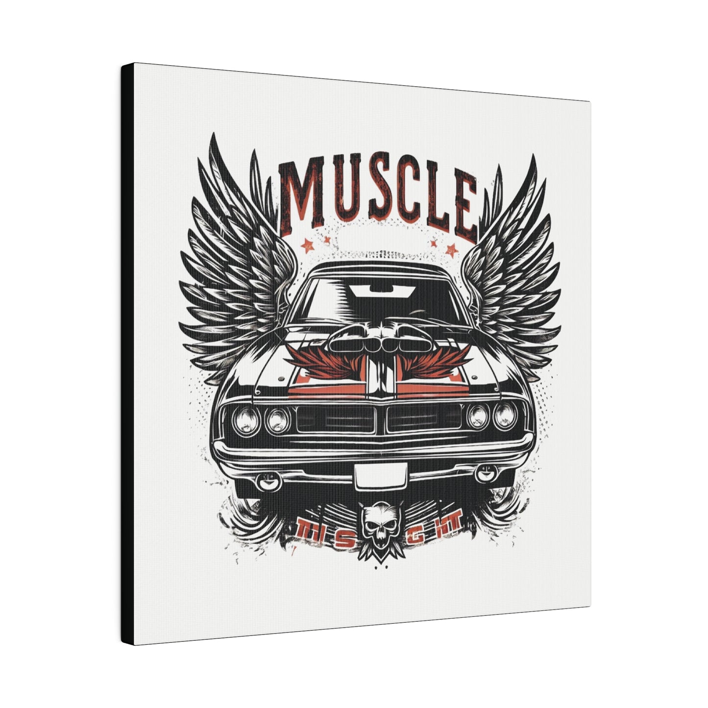 Muscle Car with Wings, Matte Canvas, Stretched, gift for Gearhead