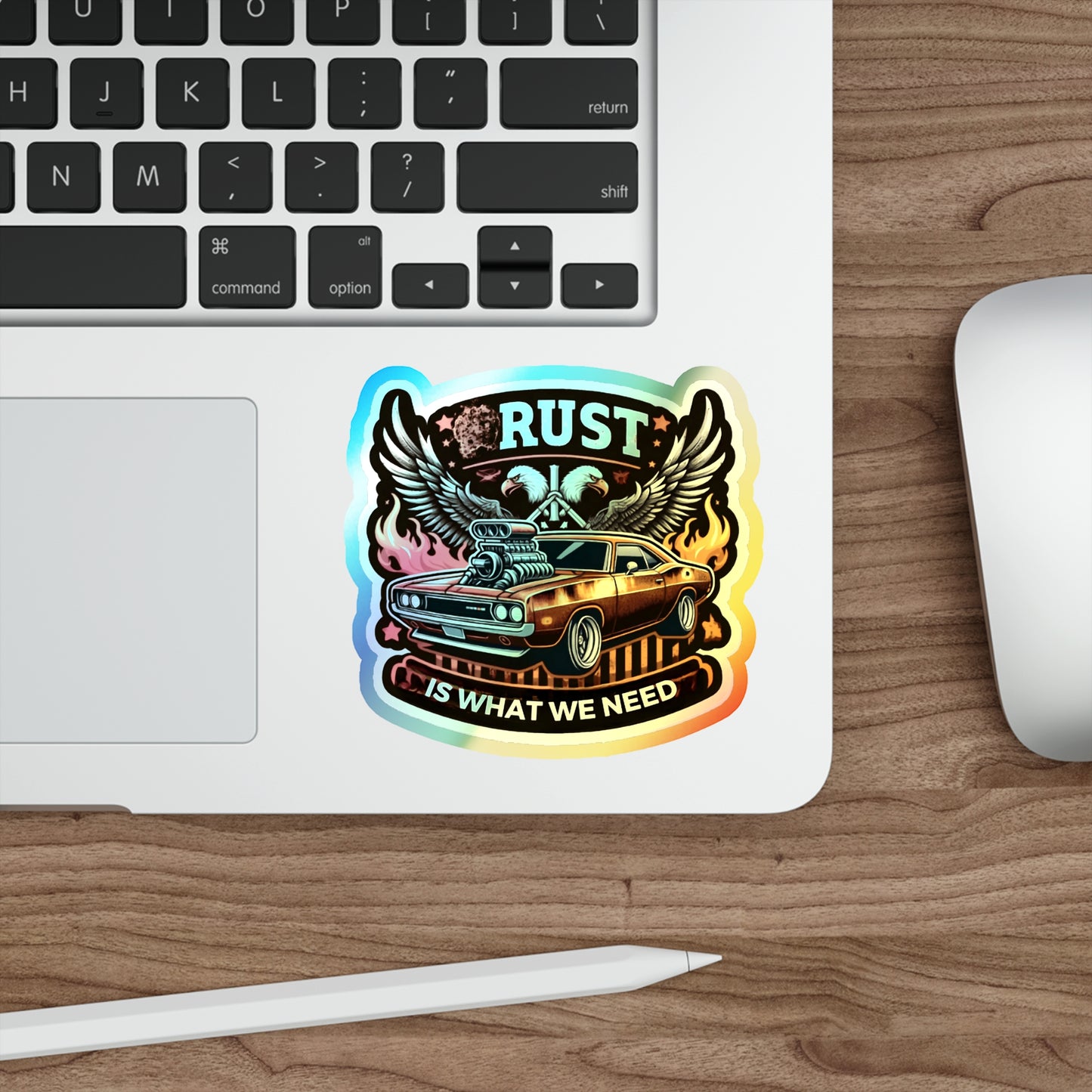 Rust is What We Need Holographic Die-cut Stickers for Mechanics and Car Fans