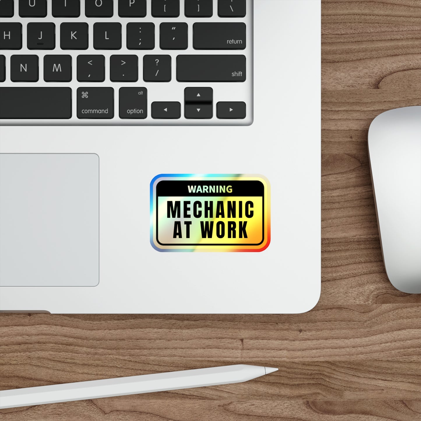 Mechanic at Work Holographic Die-cut Stickers for Mechanics and Car Fans