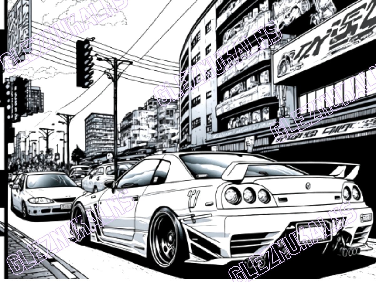 180+ JDM Cars Coloring Book Digital Download Coloring Book Japan's Domestic Market Nostalgic JDM Printable Coloring Pages - Gleznukalns Creative