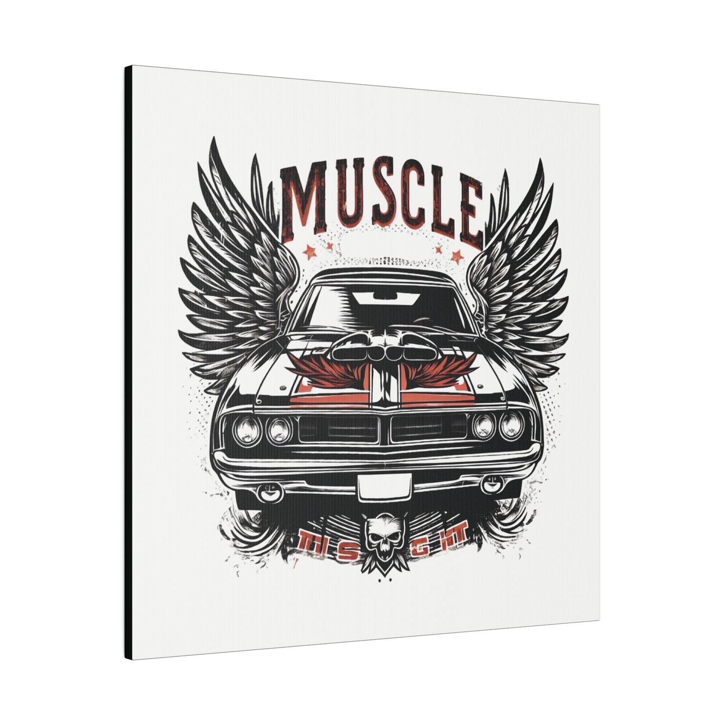 Muscle Car with Wings, Matte Canvas, Stretched, gift for Gearhead