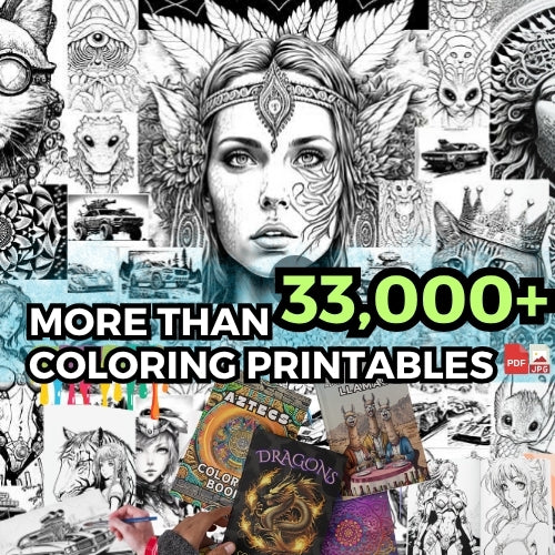 Ultimate Mega Pack of 33,333 Printable Coloring Pages - Instant PDF Download for All Ages