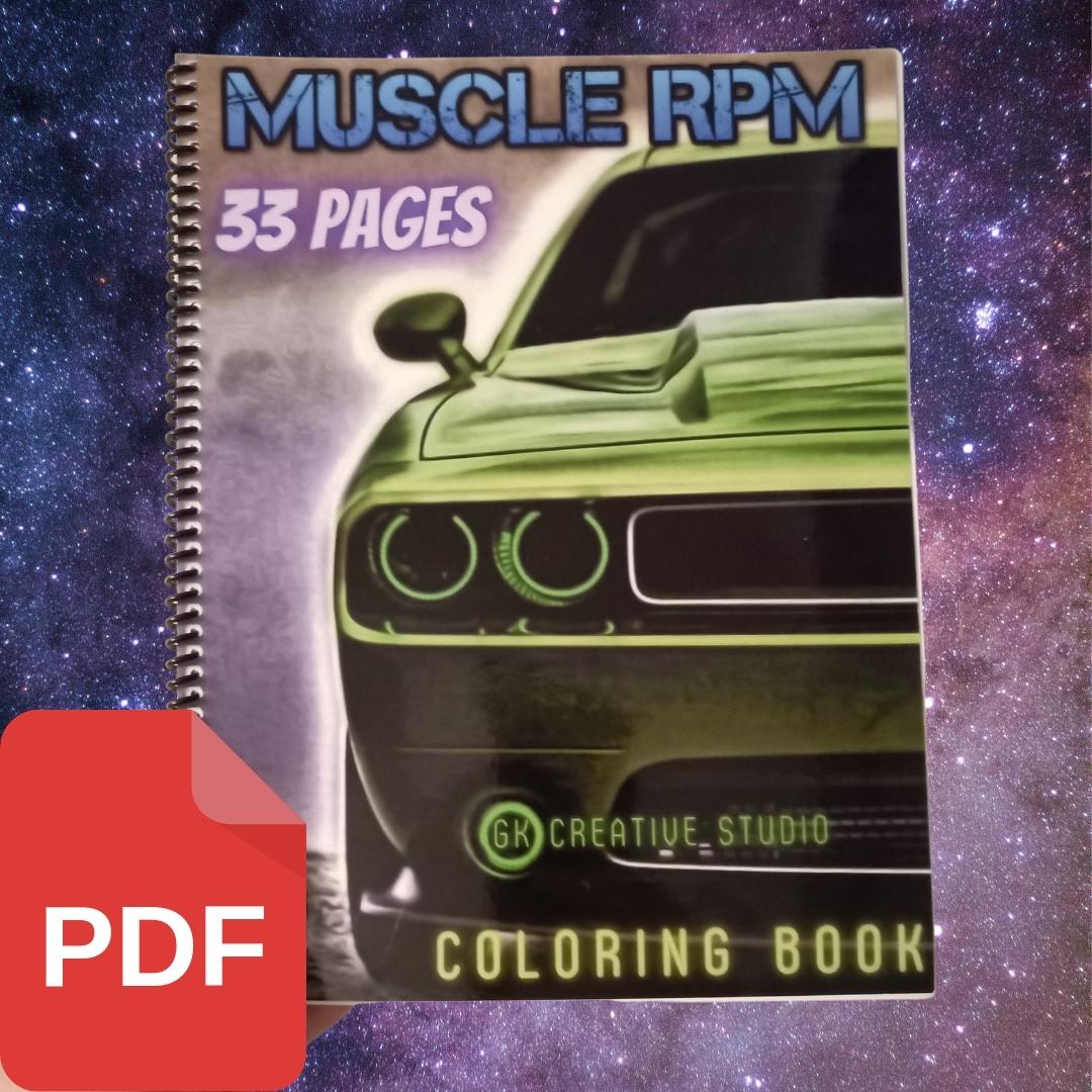 Muscle Car Coloring Pages 33 Detailed Designs Digital Download Printable Adult Coloring Book PDF - Gleznukalns Creative