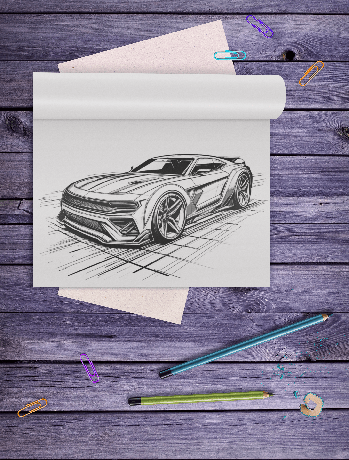 Futuristic Muscle Car Coloring Book RPM-3 with a Gift of 8555+ Coloring Designs - Gleznukalns Creative