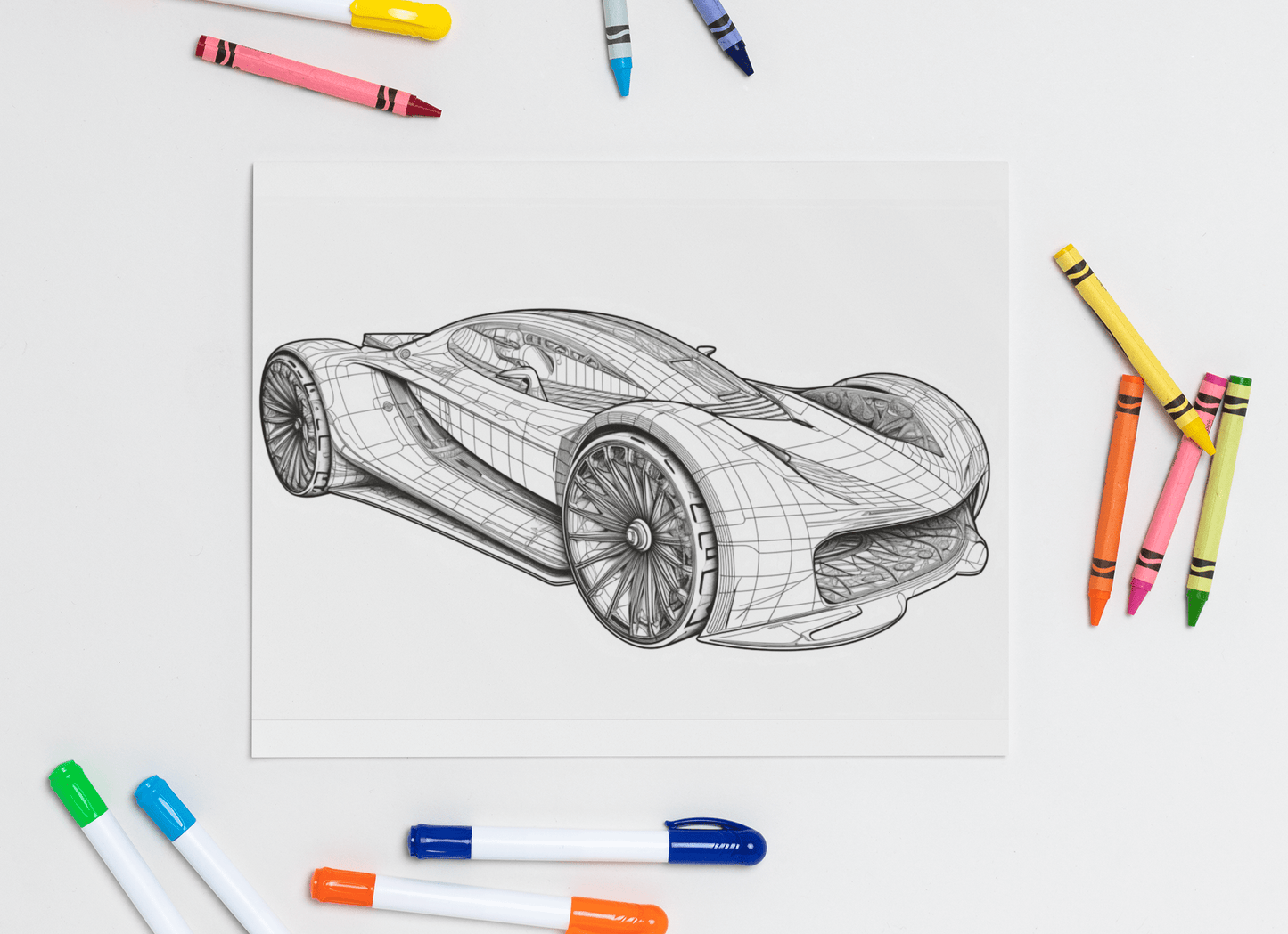 Futuristic Muscle Car Coloring Book RPM-3 with a Gift of 8555+ Coloring Designs - Gleznukalns Creative