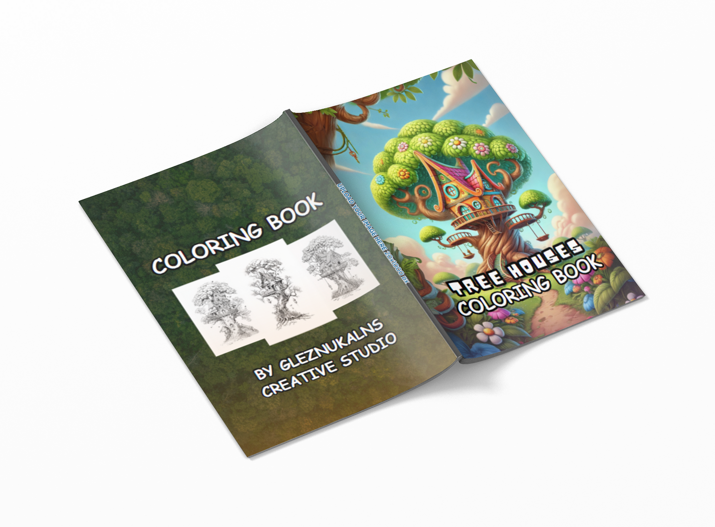 Tree Cabins Coloring Book with a gift of 8555+ Coloring Printable Designs