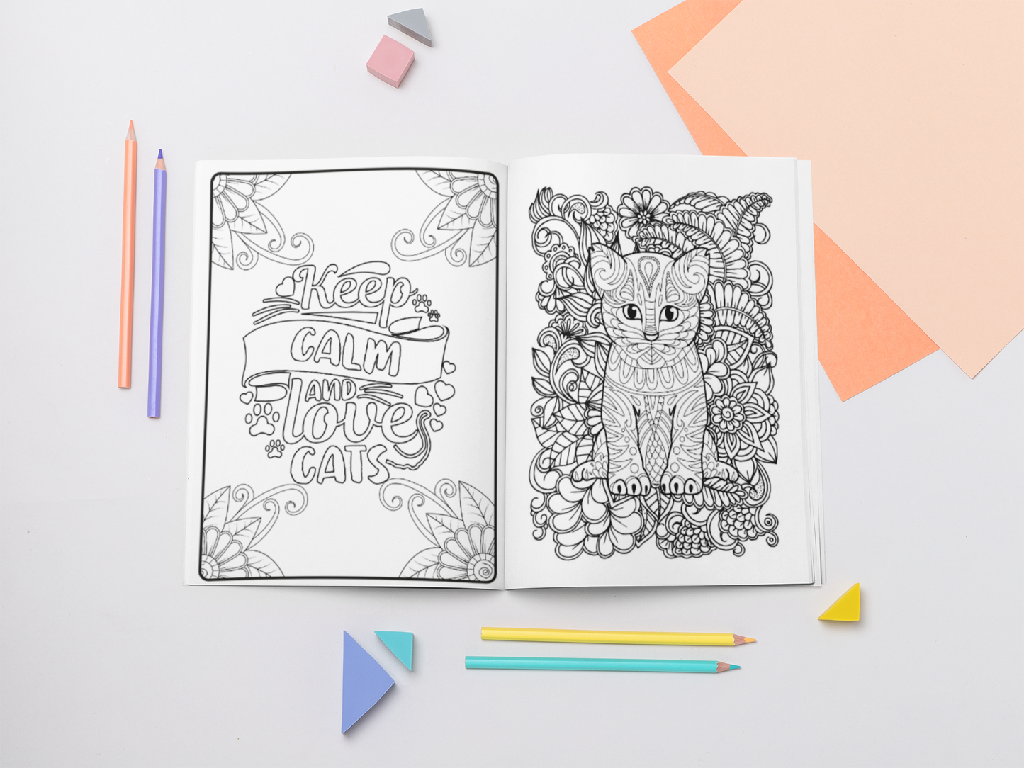 Purrfectly Cats Coloring Book with a gift of 8555+ Coloring Printable Designs