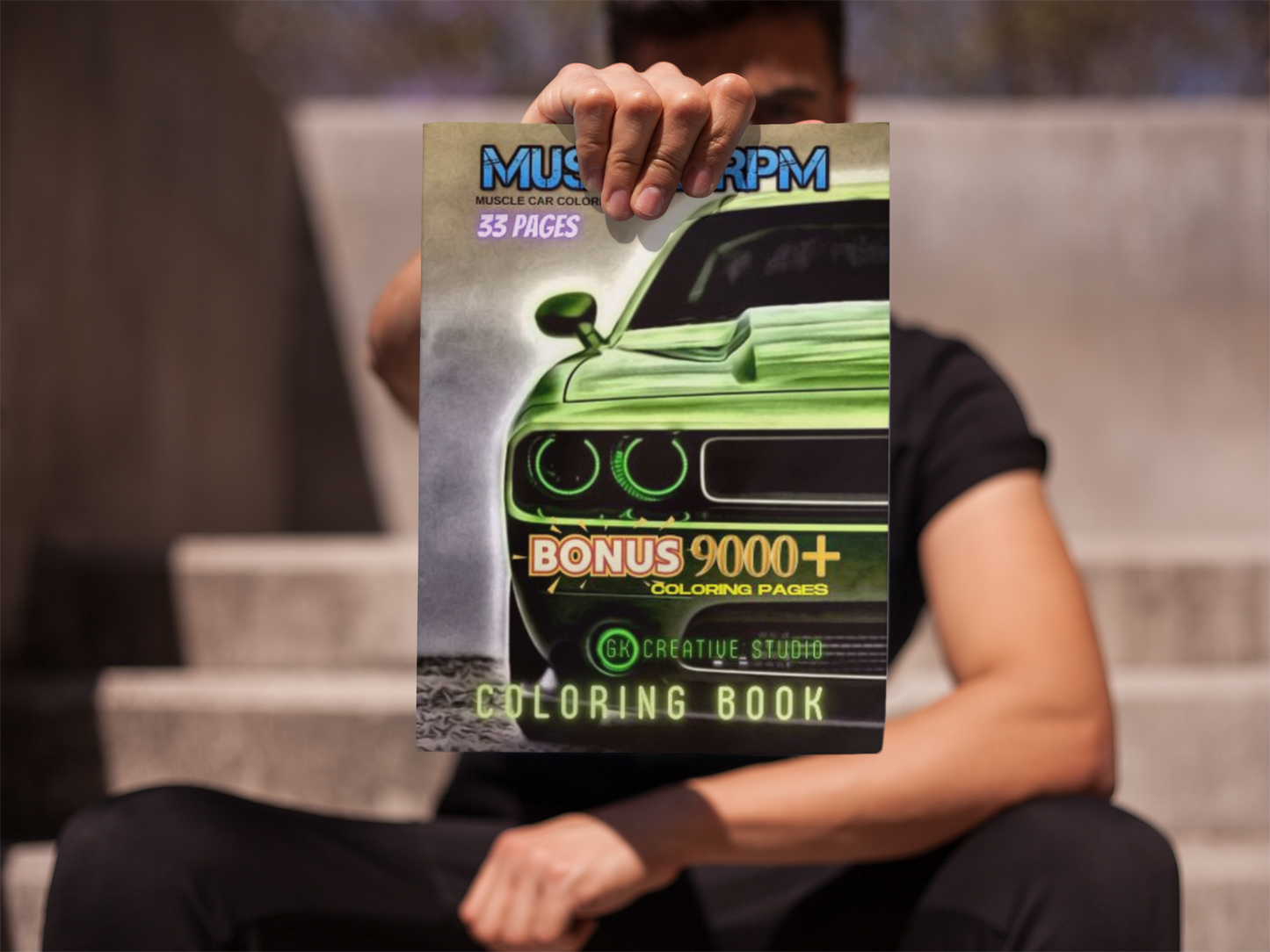 Muscle Car Coloring Book RPM SERIES with a Gift of 8555+ Coloring Designs